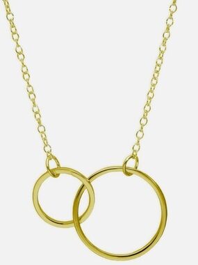 14k Gold Plated Necklace on 925 Sterling Silver Circles Charm Chain 
NWOT